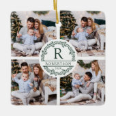 Weihnachtsfeiertag Monogramm 5 Foto Keramikornament (Vorderseite)