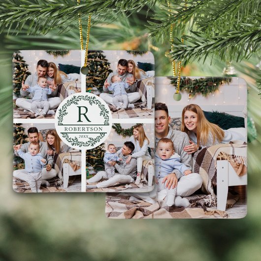 Weihnachtsfeiertag Monogramm 5 Foto Keramikornament