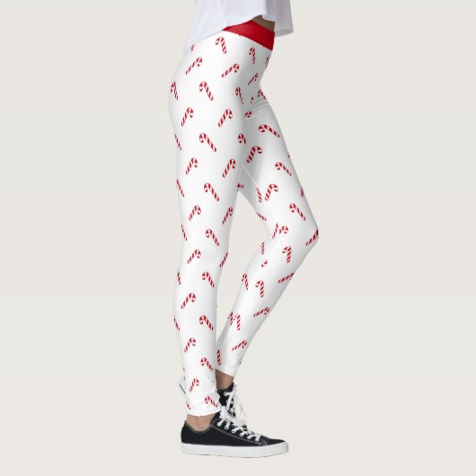 Weihnachtsfeiertag Muster Candy Cane Leggings (Rechts)