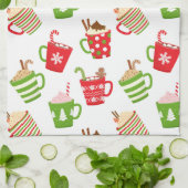 Weihnachtsfeiertag Muster für festliche heiße Getr Geschirrtuch (Gefaltet)