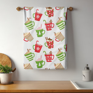 Weihnachtsfeiertag Muster für festliche heiße Getr Geschirrtuch