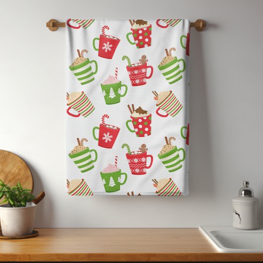Weihnachtsfeiertag Muster für festliche heiße Getr Geschirrtuch