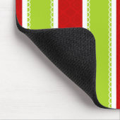 Weihnachtsfeiertag Muster Grün & Rot Streifen Mousepad (Ecke)