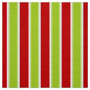 Weihnachtsfeiertag Muster Grün & Rot Streifen Stoff
