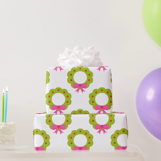 Weihnachtsfeiertag Muster - Pink Bow Holiday Desig Geschenkpapier (Partygeschenke)