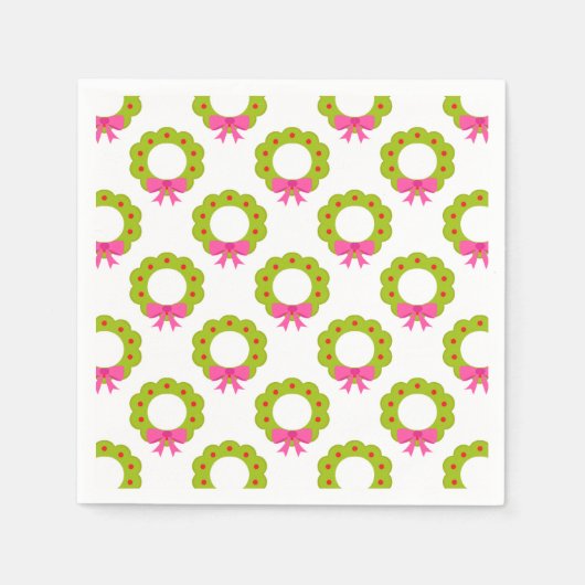 Weihnachtsfeiertag Muster - Pink Bow Holiday Desig Serviette (Vorderseite)