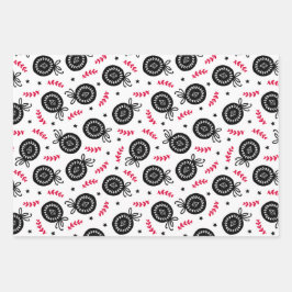 Weihnachtsfeiertag Muster skandinavischen Stil Geschenkpapier Set