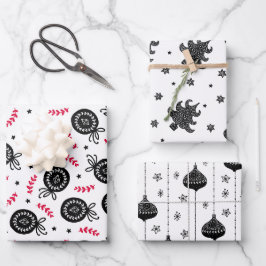 Weihnachtsfeiertag Muster skandinavischen Stil Geschenkpapier Set