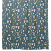 Weihnachtsfeiertag Navy Duschvorhang (Vorderseite)