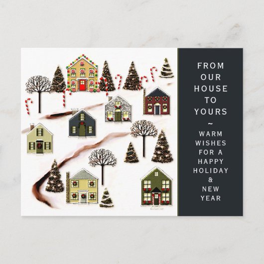 Weihnachtsfeiertag Neue Hauskarte Feiertagspostkarte (Vorderseite)
