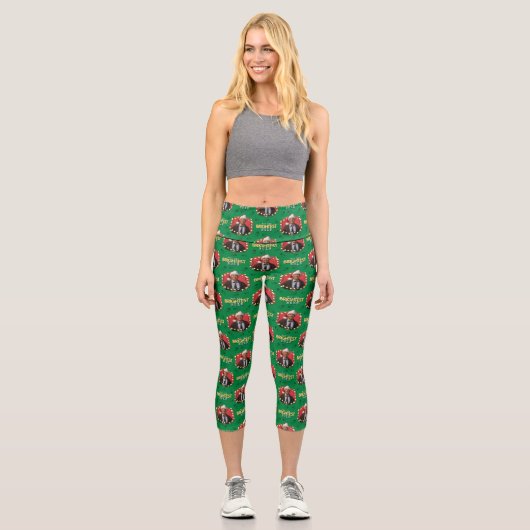 Weihnachtsfeiertag | Nicht das hellste Bulb-Patter Capri Leggings (Vorderseite)
