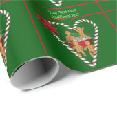 Weihnachtsfeiertag Niedlich Gingerbret Personalisi Geschenkpapier (Rolleneckpunkt)
