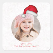 Weihnachtsfeiertag Niedlich Simple Whimsical Hat Quadratischer Aufkleber (Vorderseite)