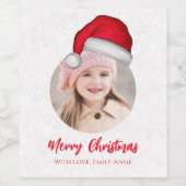 Weihnachtsfeiertag Niedlich Simple Whimsical Hat Weinetikett (Einzelnes Label)