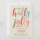 Weihnachtsfeiertag Niedliche bunte Typografie Einladung (Vorderseite)