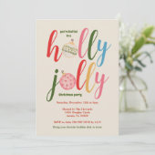 Weihnachtsfeiertag Niedliche bunte Typografie Einladung (Stehend Vorderseite)