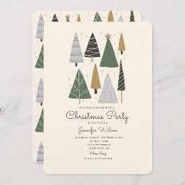 Weihnachtsfeiertag Niedliches Party Einladung