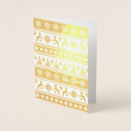 Weihnachtsfeiertag Nordic Pattern Gemütlich Folienkarte