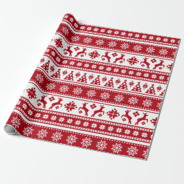 Weihnachtsfeiertag Nordic Pattern Gemütlich Geschenkpapier
