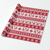 Weihnachtsfeiertag Nordic Pattern Gemütlich Geschenkpapier (Ungerollt)