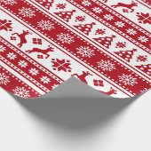Weihnachtsfeiertag Nordic Pattern Gemütlich Geschenkpapier (Ecke)