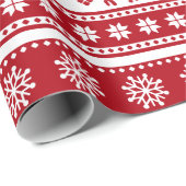 Weihnachtsfeiertag Nordic Pattern Gemütlich Geschenkpapier (Rolleneckpunkt)