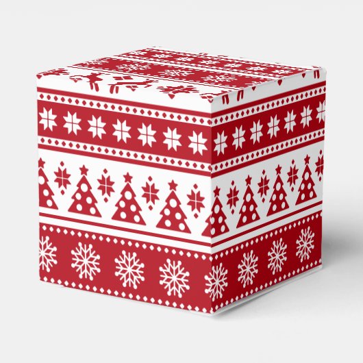 Weihnachtsfeiertag Nordic Pattern Gemütlich Geschenkschachtel (Rückseite)