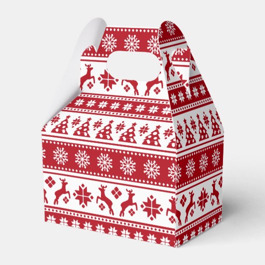 Weihnachtsfeiertag Nordic Pattern Gemütlich Geschenkschachtel (Rückseite)