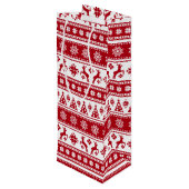 Weihnachtsfeiertag Nordic Pattern Gemütlich Geschenktüte Für Weinflaschen (Rückseite Schrägansicht)