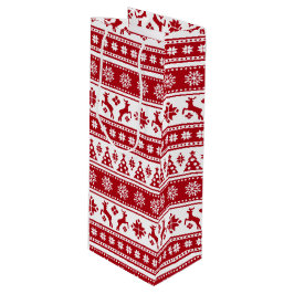 Weihnachtsfeiertag Nordic Pattern Gemütlich Geschenktüte Für Weinflaschen