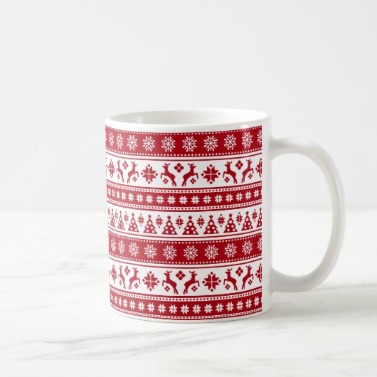Weihnachtsfeiertag Nordic Pattern Gemütlich Kaffeetasse (Rechts)