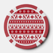 Weihnachtsfeiertag Nordic Pattern Gemütlich Pokerchips (Rückseite)