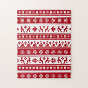 Weihnachtsfeiertag Nordic Pattern Gemütlich Puzzle