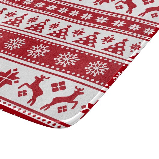 Weihnachtsfeiertag Nordic Pattern Gemütlich Schneidebrett (Ecke)