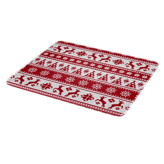 Weihnachtsfeiertag Nordic Pattern Gemütlich Schneidebrett (Ecke)