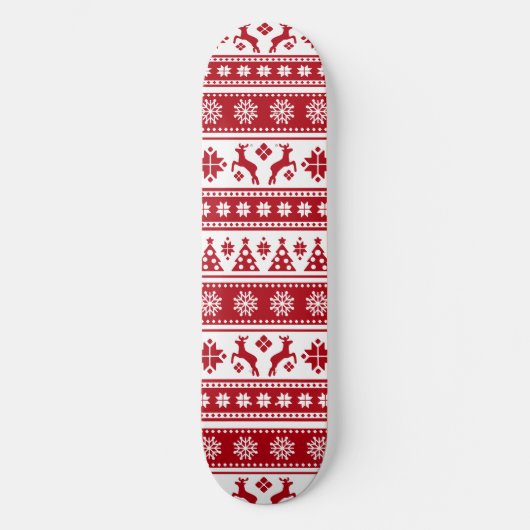 Weihnachtsfeiertag Nordic Pattern Gemütlich Skateboard (Vorderseite)