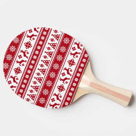 Weihnachtsfeiertag Nordic Pattern Gemütlich Tischtennis Schläger (Seitenansicht)