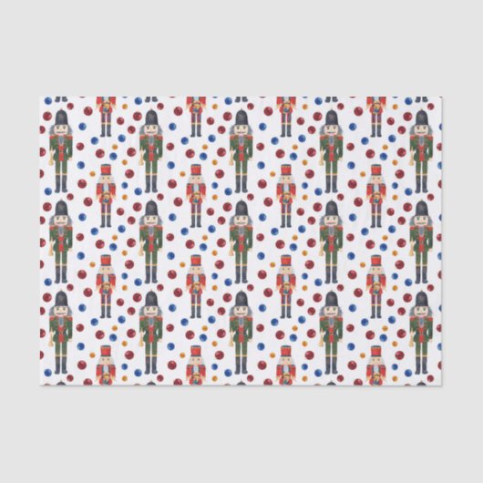 Weihnachtsfeiertag Nusscracker gekachelt Seidenpapier (Vorderseite)