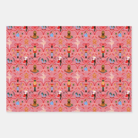 Weihnachtsfeiertag - Nutcracker Geschenkpapier Set (Vorderseite)