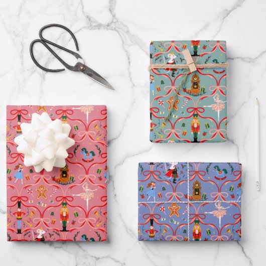 Weihnachtsfeiertag - Nutcracker Geschenkpapier Set (Vorderseite)