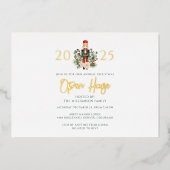 Weihnachtsfeiertag Nutcracker Open House Party Gol Folieneinladung (Vorderseite)