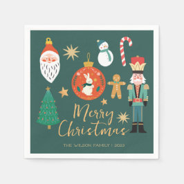 Weihnachtsfeiertag Nutcracker Santa Cookie Serviette