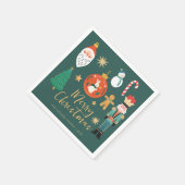 Weihnachtsfeiertag Nutcracker Santa Cookie Serviette (Ecke)