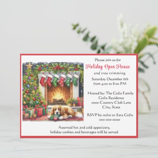 Weihnachtsfeiertag Open House Einladung (Stehend Vorderseite)
