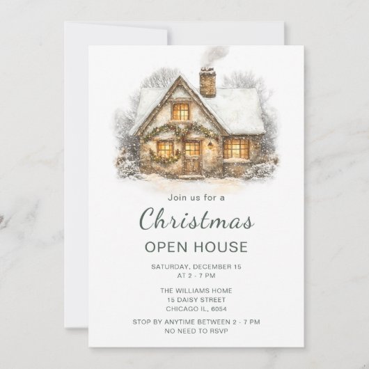 Weihnachtsfeiertag Open House Einladung (Vorderseite)