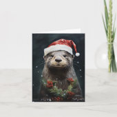 Weihnachtsfeiertag Otter Feiertagskarte (Vorderseite)
