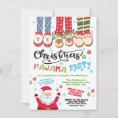Weihnachtsfeiertag Pajama-Party Einladung (Vorderseite)