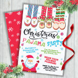 Weihnachtsfeiertag Pajama-Party Einladung<br><div class="desc">Feiern Sie Weihnachten mit diesem niedlichen Pajama-Party. Hier finden Sie Happy Santa Claus,  Weihnachten PJ's,  Eisbär,  Rentier- und Santa-Hausschuhe,  Schneeflocken,  Ziergegenstände und lustige bunte Schriftart. Ideal für einen Kinderurlaub oder eine Geburtstagsparty.</div>