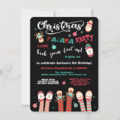 Weihnachtsfeiertag Pajama-Party Einladung (Vorderseite)