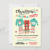 Weihnachtsfeiertag Pajama-Party Einladung (Vorderseite)
